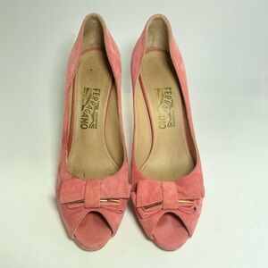 Salvatore Ferragamo Women's Pink Peep Toe Shoes
